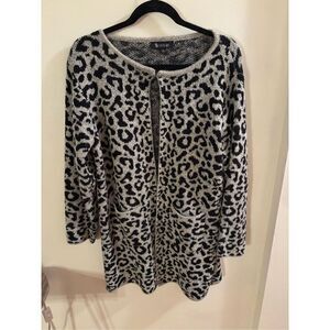 II Sisters Animal Print Long Cardigan